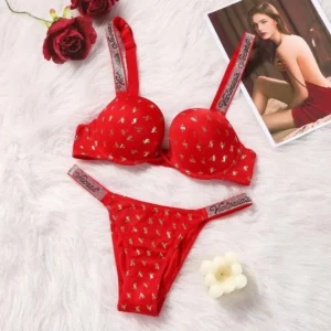 Gold Logo Bra