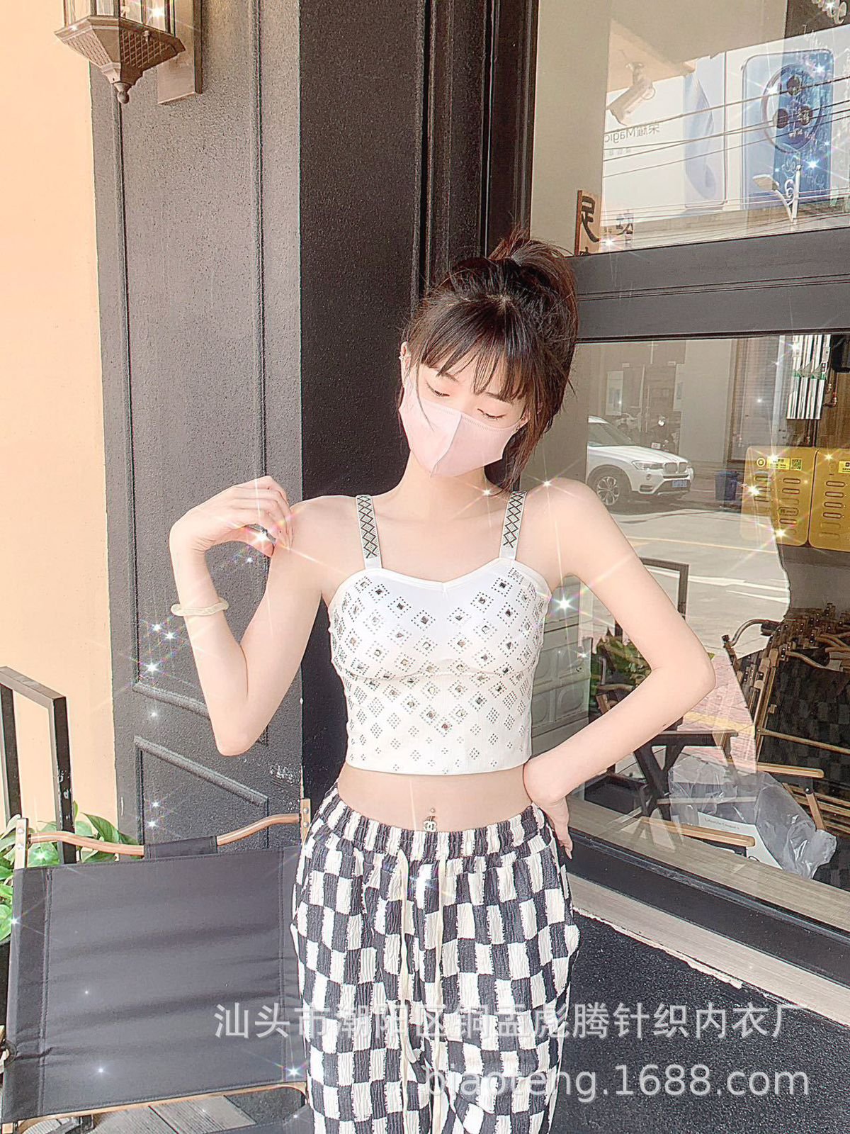 Rhinestone crop top