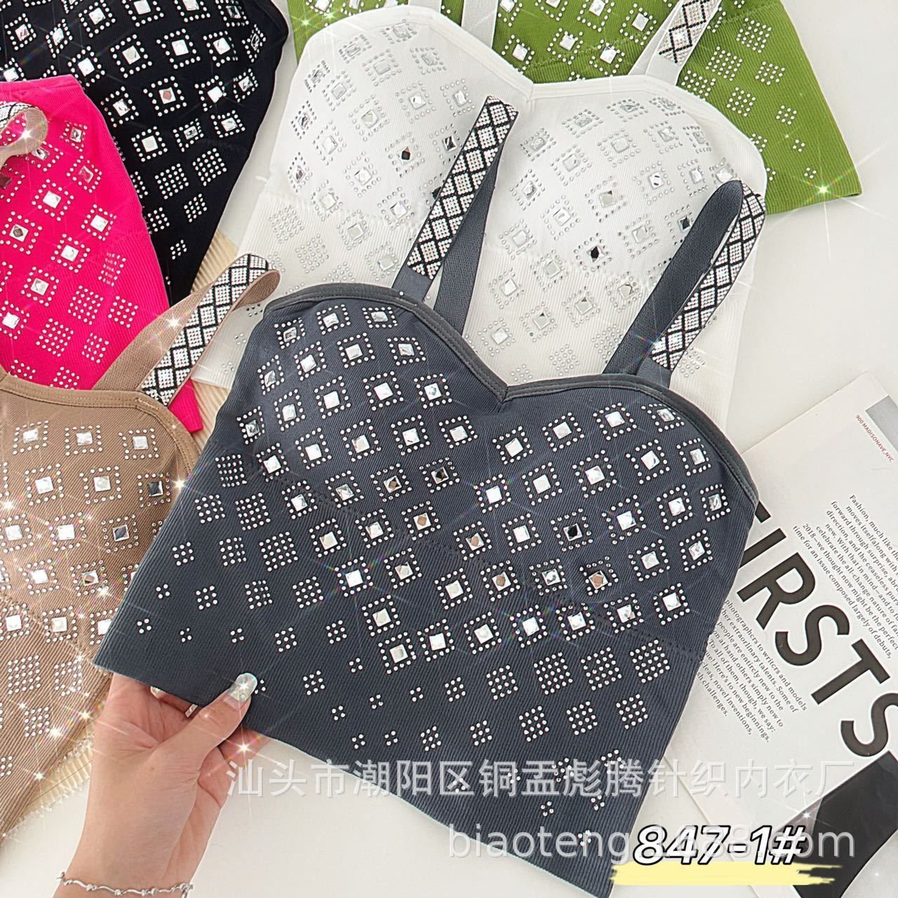 Rhinestone Crop Top: Sparkle & Style By Hit Intimates