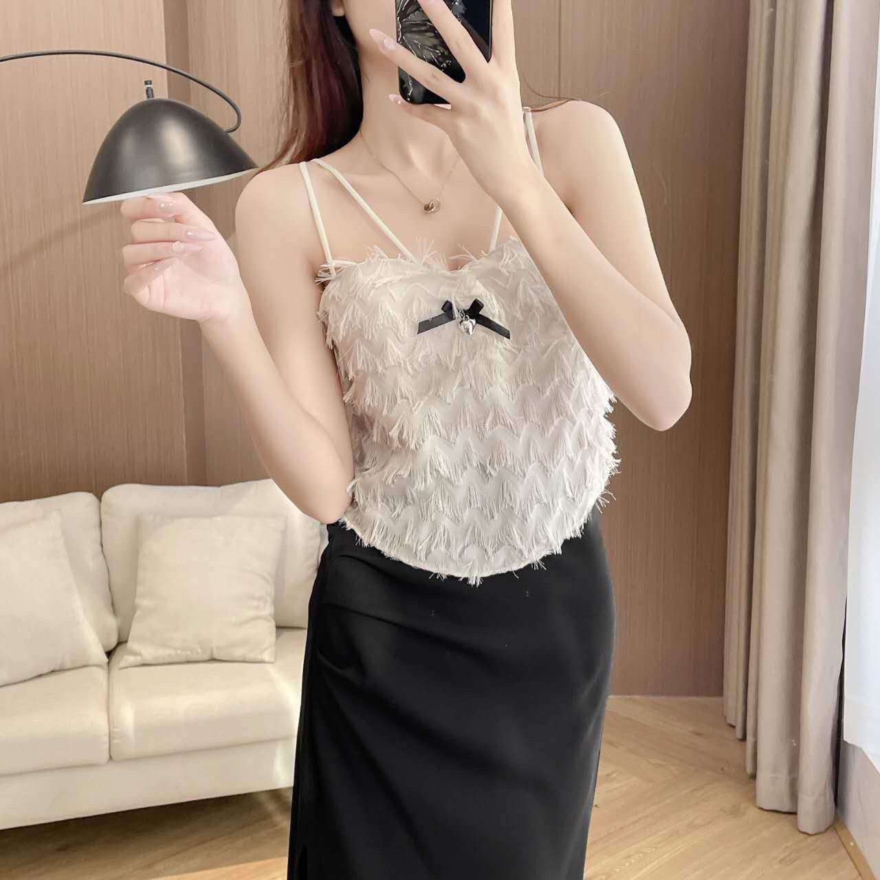 Feather Cami Top – Chic Sleeveless Bralette By Hit Intimates