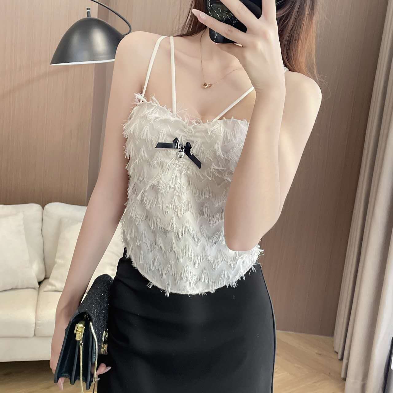 Feather Cami Top – Chic Sleeveless Bralette By Hit Intimates